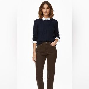 Zara Highrise Brown Slit Leg Jeans Cotton Size 4